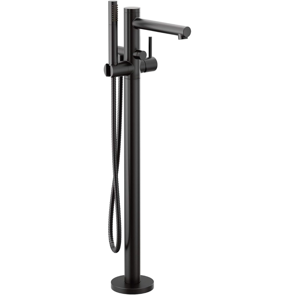 image:imageMoen Align Brushed Gold OneHandle Freestanding Floor Mount Tub Filler Freestanding Tub Faucet with Handshower 395BGMatte Black