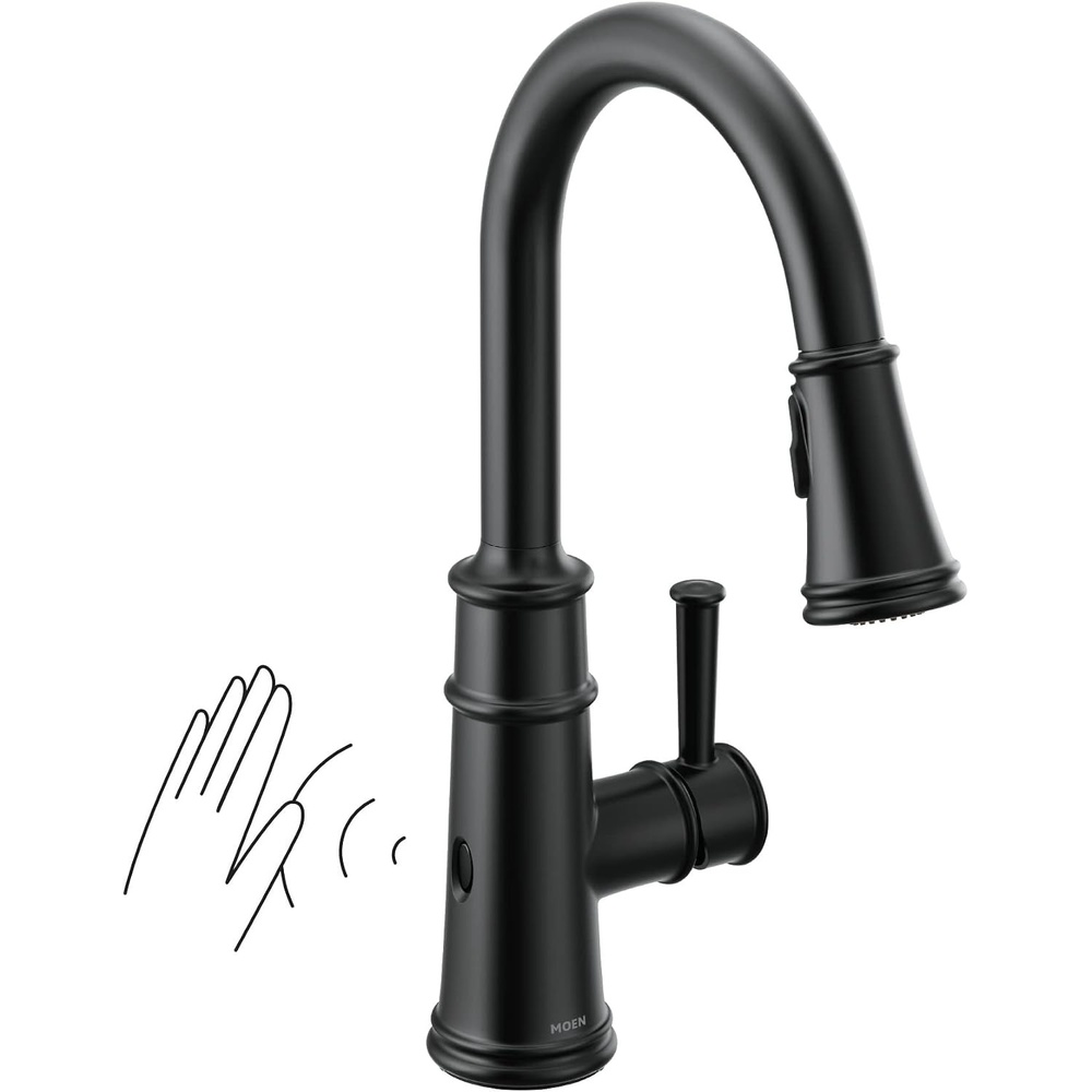 image:imageMoen Belfield Oil Rubbed Bronze Motionsense Wave Sensor Touchless One Handle Pulldown Kitchen Faucet Featuring Power Clean 7260EWORBMatte Black
