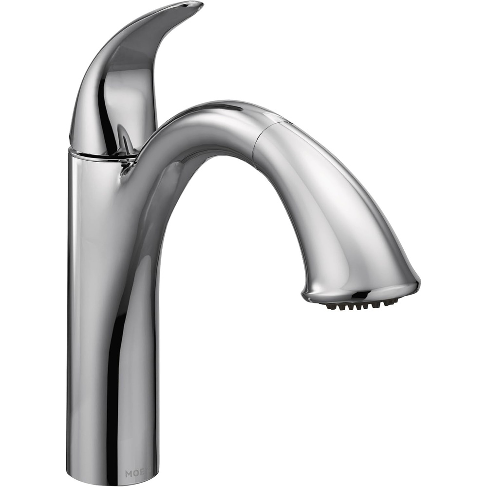 image:imageMoen Camerist OilRubbed Bronze OneHandle Single Hole Kitchen Faucet with Pullout Spout Bathroom Sink has Deck Plate for ThreeHole Countertop Drain Trim Included 7545ORBChrome