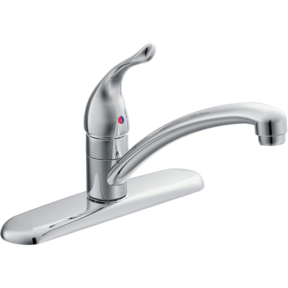 image:imageMoen Chateau Chrome OneHandle Low Arc Kitchen Faucet for 3Hole Sinks 7425  Low arc faucet Singlehandle control 3hole installation Chrome finish Kitchen sink faucet0375 Pack of 6