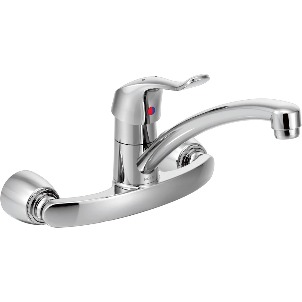image:imageMoen Commercial MDURA Chrome OneHandle Wall Mount Kitchen Faucet 8713