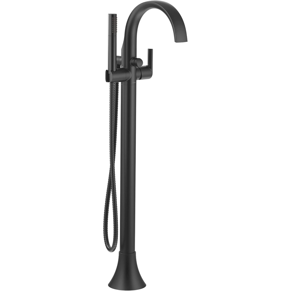 image:imageMoen Doux Matte Black OneHandle Freestanding Floor Mount Bathtub Filler with Handshower Free Standing Tub Faucet S3105BLMatte Black