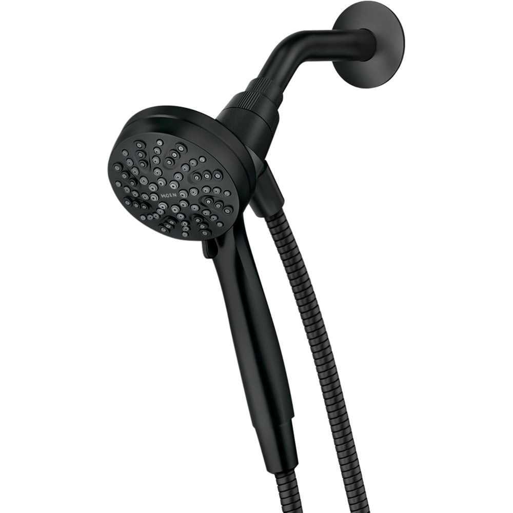 image:imageMoen Engage Magnetix Spot Resist Brushed Nickel 35Inch SixFunction Detachable Handheld Showerhead with Magnetic Docking System 26100SRNMatte Black