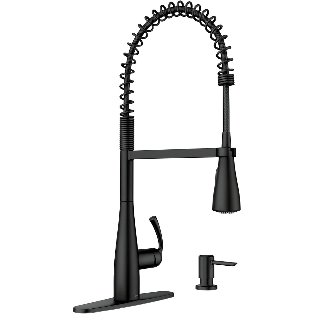 image:imageMoen Essie PreRinse Pulldown Kitchen Faucet wSoap 87814SRSMatte Black