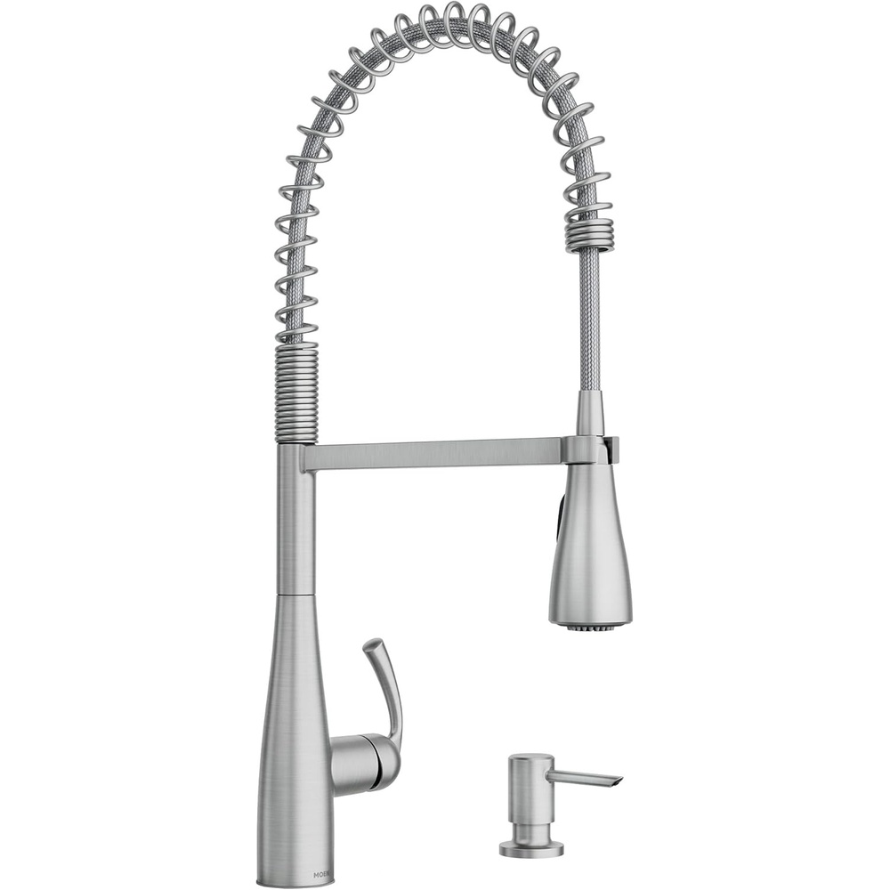image:imageMoen Essie PreRinse Pulldown Kitchen Faucet wSoap 87814SRSSpot Resist Stainless