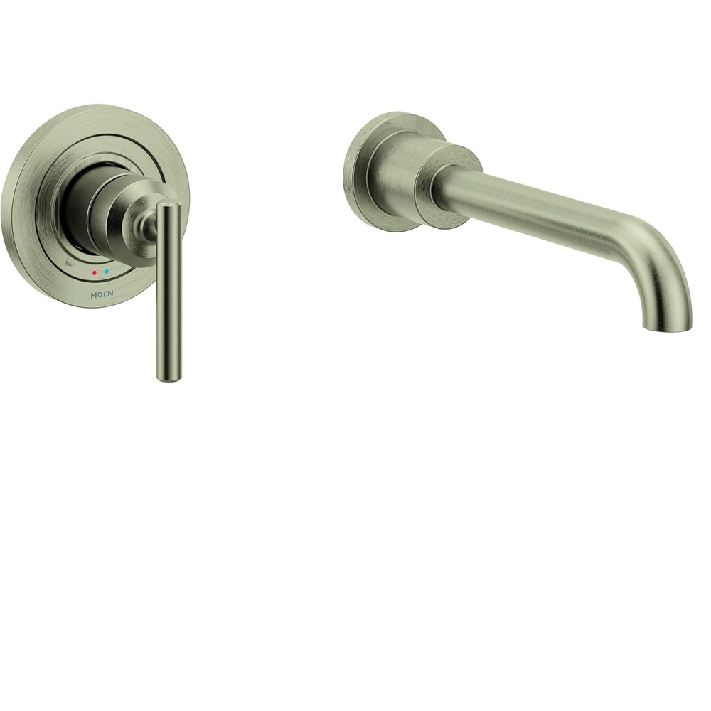 image:imageMoen Gibson Single Handle Wall Mount Tub Filler High Flow Tub Faucet with 10 Spout Reach Brushed Nickel WT961BNBrushed Nickel