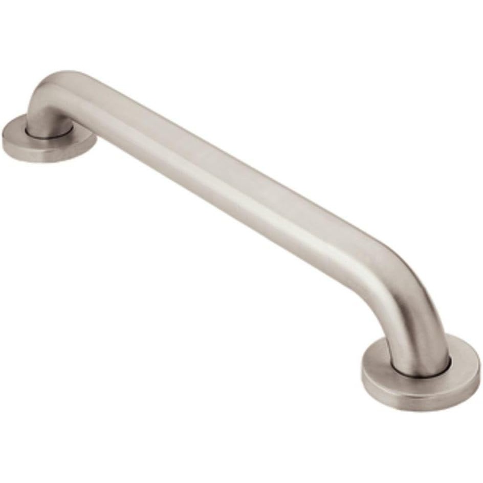 image:imageMoen Home Care Bathroom Safety 12 Inch Stainless Steel Handicap Grab Bar for Bathtub and Shower Elderly Assistance Product with Concealed Screws 891242 Inch