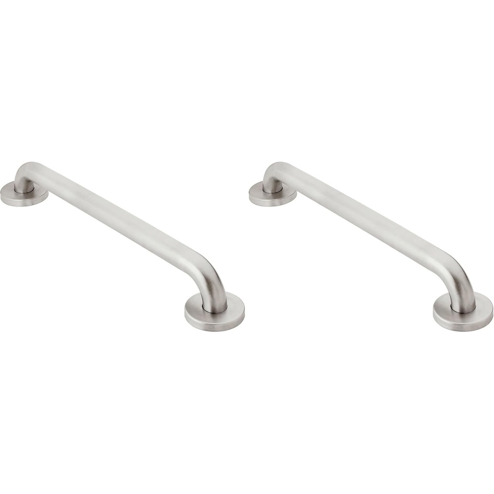 image:imageMoen Home Care Bathroom Safety 24 Inch Stainless Steel Handicap Grab Bar for Bathtub and Shower Slip Resistant Peened Texture Elderly Assistance Product Polished Brass R8724PInoxidable