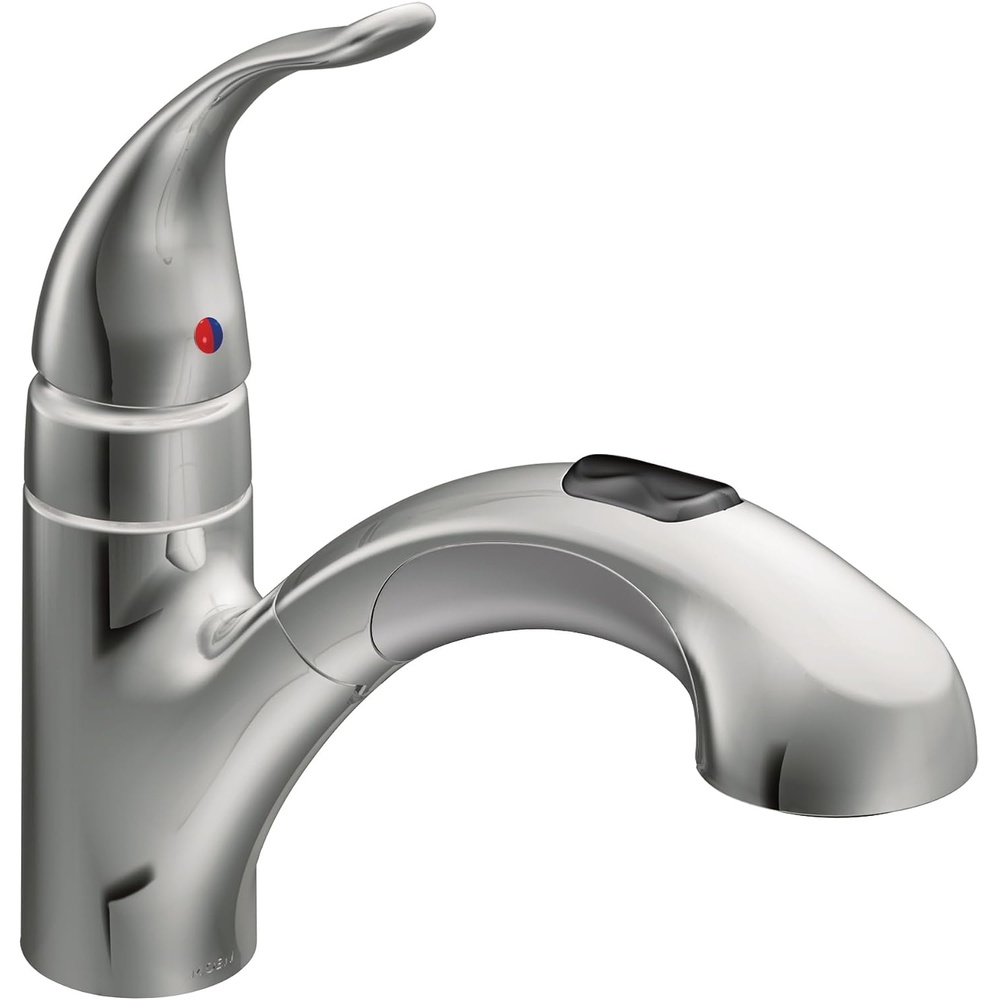 image:imageMoen Integra Chrome OneHandle Pullout Kitchen or Laundry Faucet Featuring Power Clean 67315CChrome