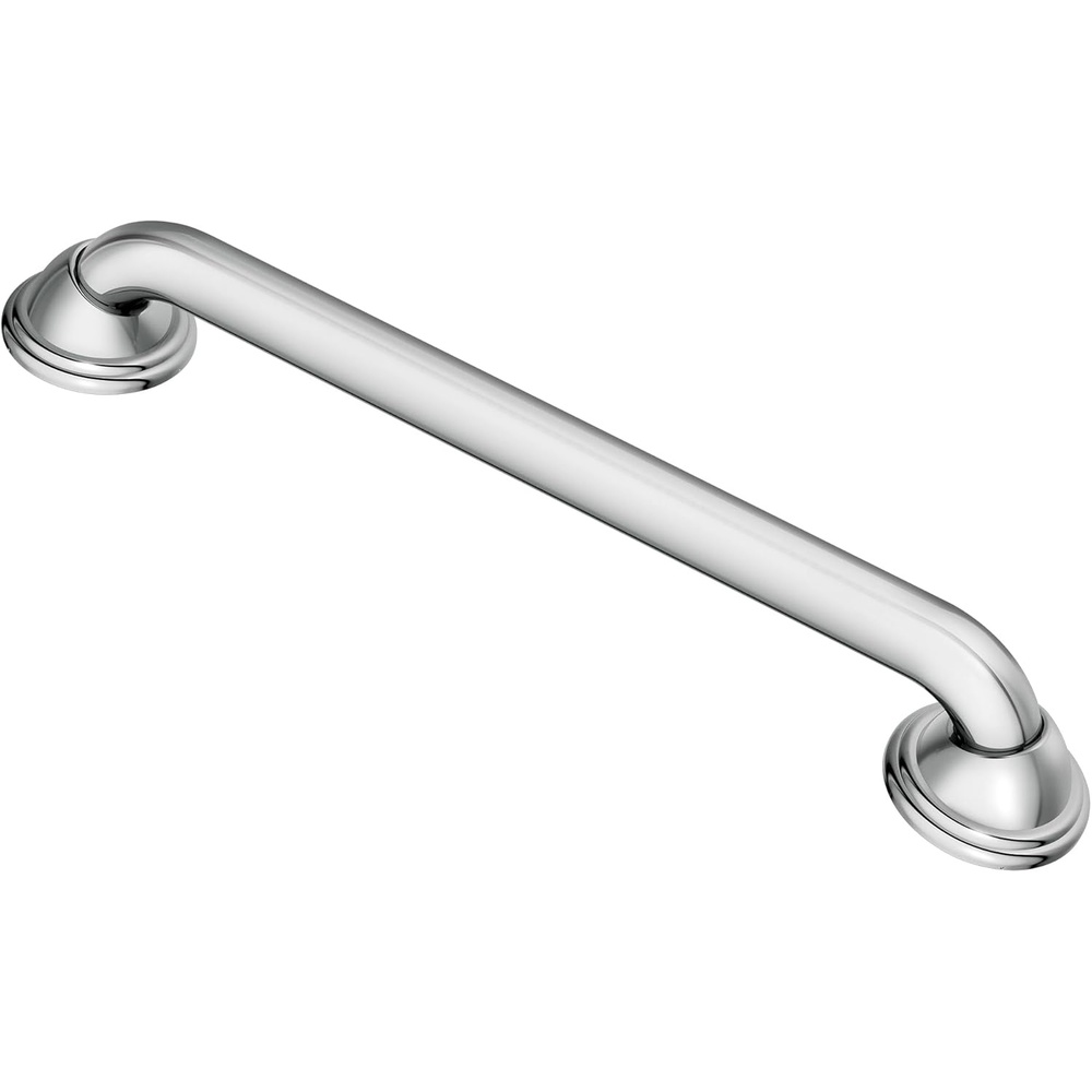 image:imageMoen LR8724D2CH Bathroom Safety 24Inch Designer Stainless Steel Grab Bar with Concealed Screws ChromeChrome