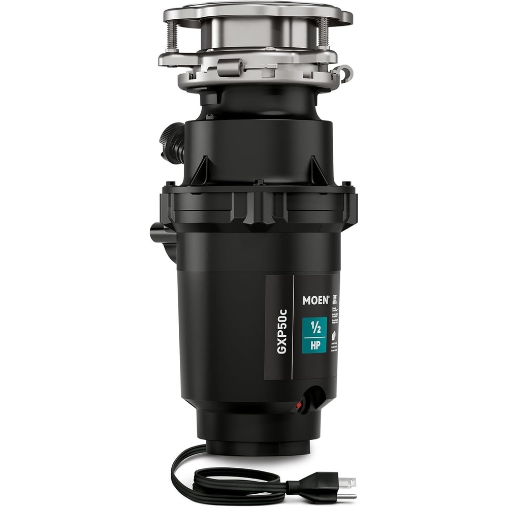 image:imageMoen Lite Series PRO Compact Continuous Feed Garbage Disposal for Kitchen Sink with Power Cord GXP33C05 HP