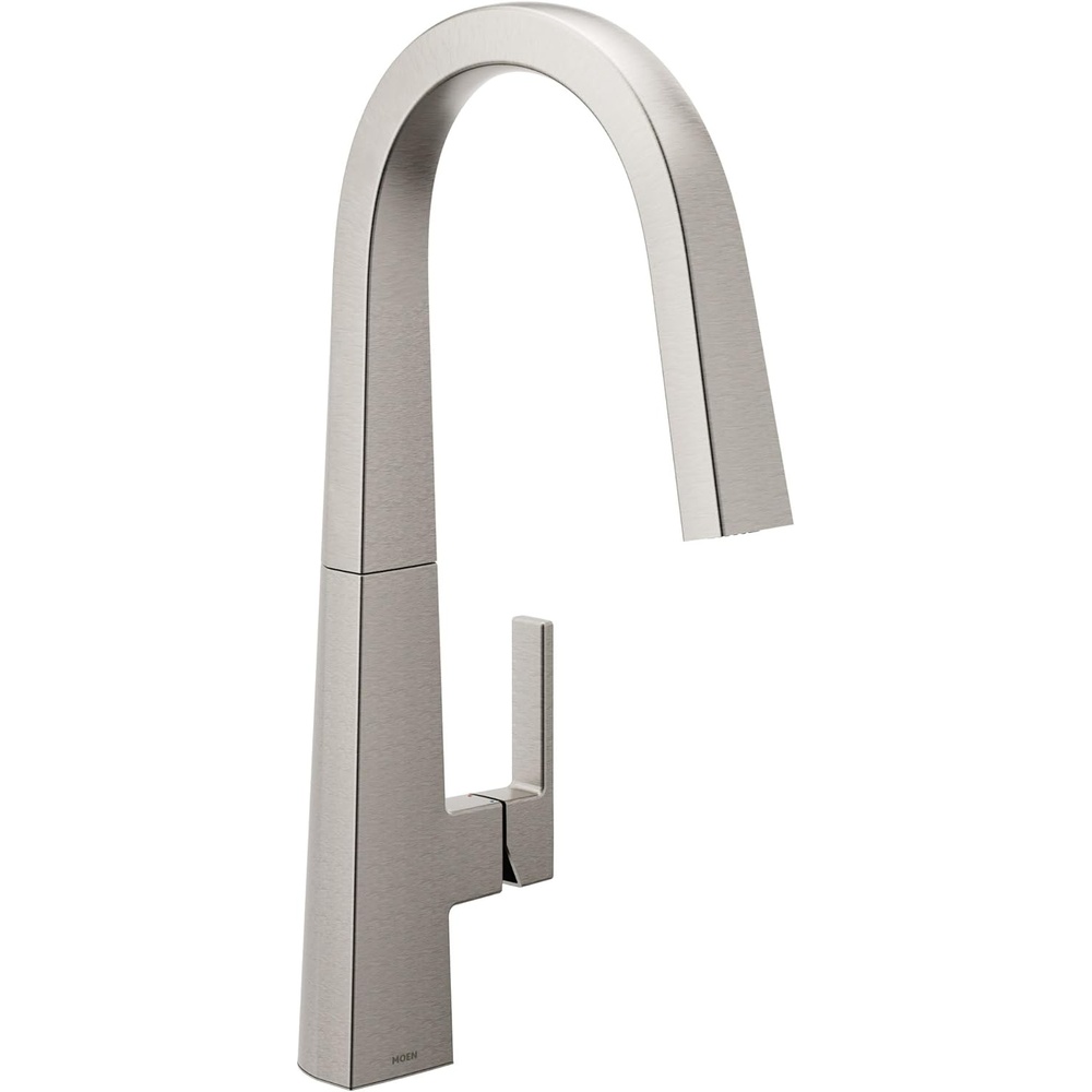 image:imageMoen Nio Spot Resist Stainless One Handle Pulldown Kitchen Faucet with Power Clean Accent Handle Included for Customizing S75005SRSSpot Resist Stainless