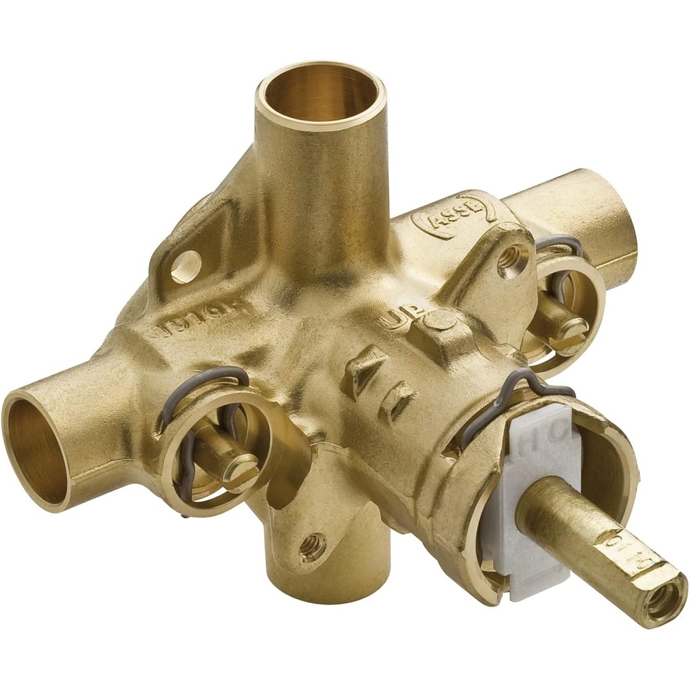 image:imageMoen PosiTemp Rough In Pressure Balancing Cycling 4 Port Tub and Brass Shower Valve with Stops 257005