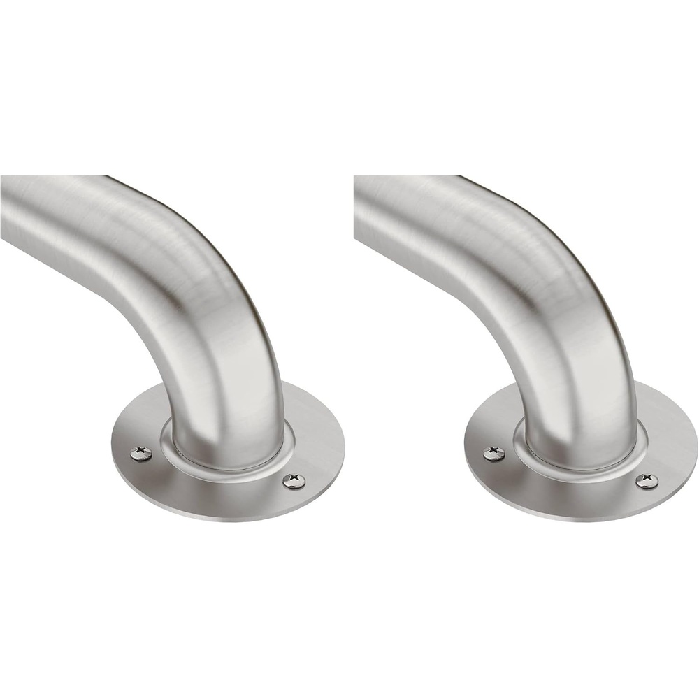 image:imageMoen R7436 Bathroom Safety 36Inch Stainless Steel Bathroom Grab Bar with Exposed Screws Stainless18 Inch Pack of 2