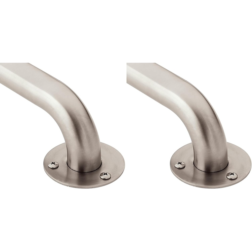 image:imageMoen R7436 Bathroom Safety 36Inch Stainless Steel Bathroom Grab Bar with Exposed Screws Stainless24 Inch Pack of 2