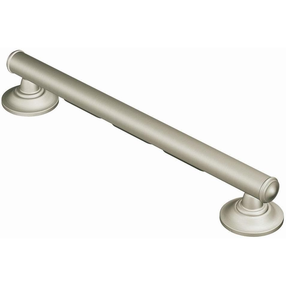 image:imageMoen R8716D1GCH Bathroom Safety 16inch Bathroom Grab Bar with Comfort Grip Pad ChromeBrushed Nickel