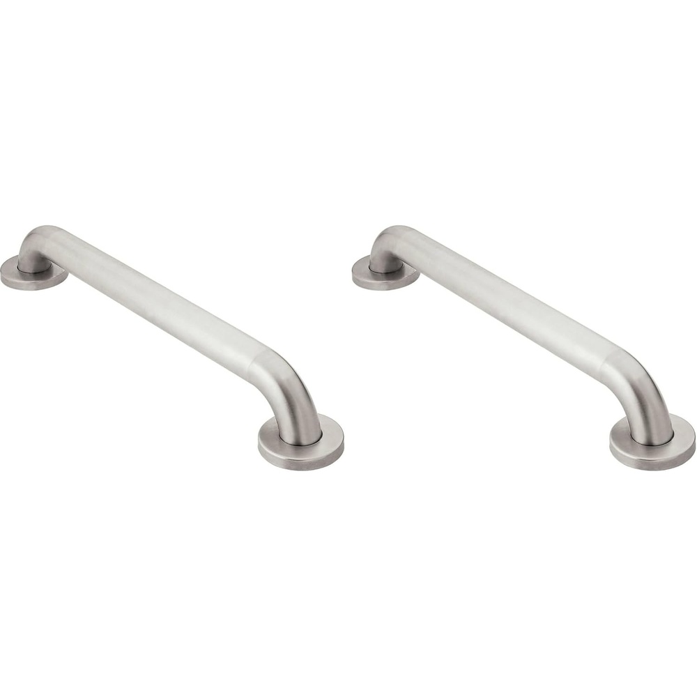 image:imageMoen R8912P Bathroom Safety 12Inch Stainless Steel Bathroom Grab Bar with Concealed Screws Stainless12 Inch Pack of 2