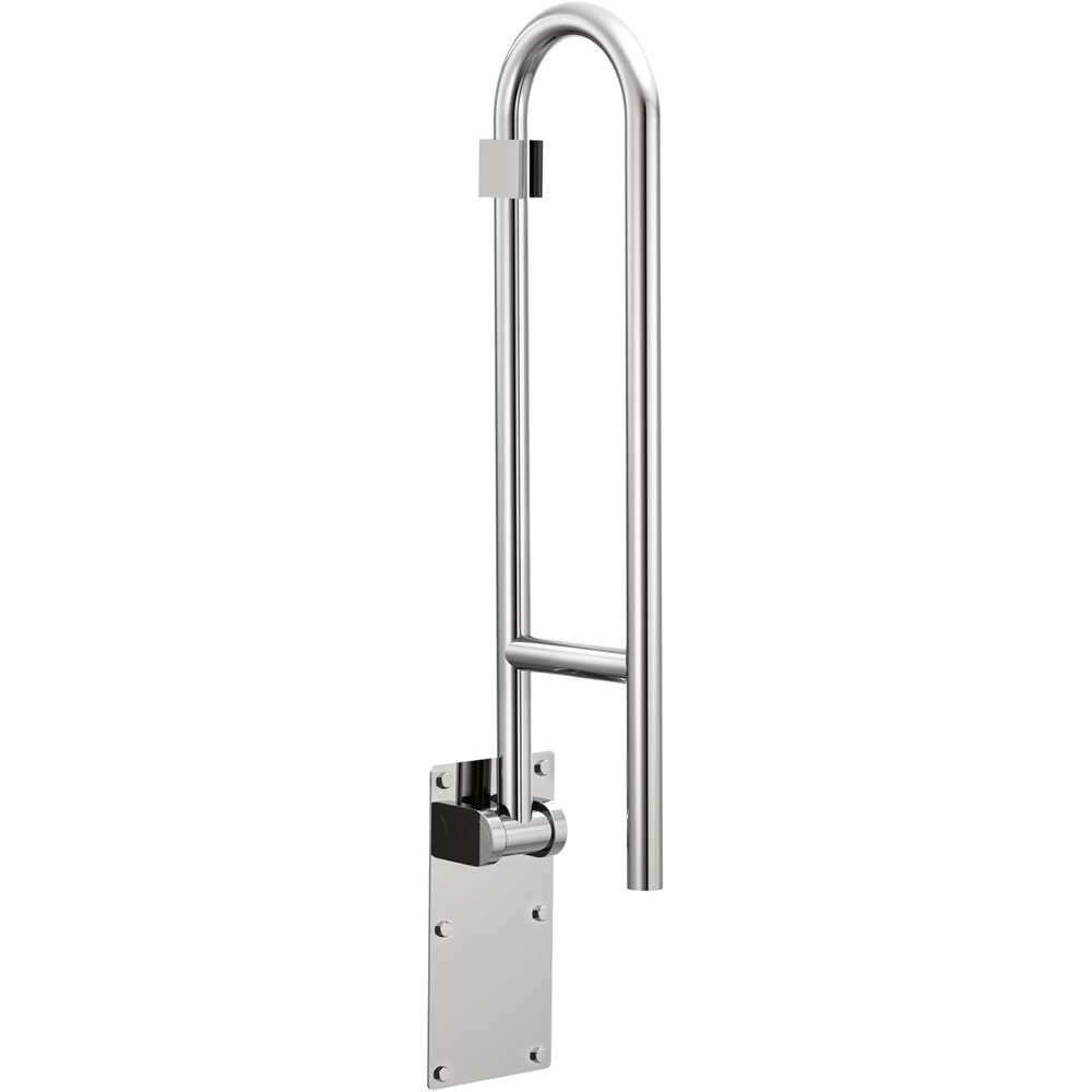 image:imageMoen R8960FD 30 FlipUp Grab Bar Textured Grip Stainless 30 support length flipup space saving textured grip safety stainless steel durability wall mount installPeened
