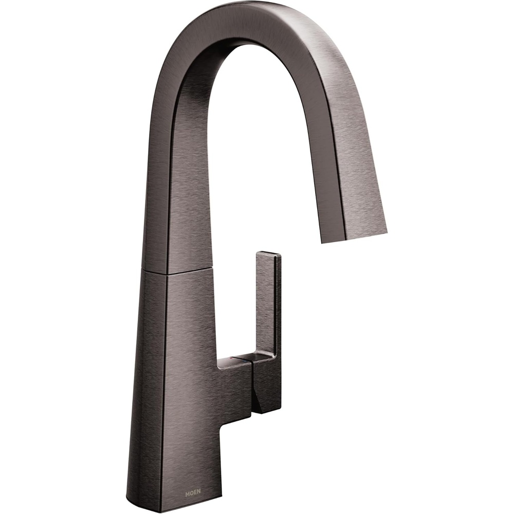 image:imageMoen S55005BL Nio OneHandle Bar Faucet Includes Secondary Finish Handle Option Matte BlackBlack Stainless
