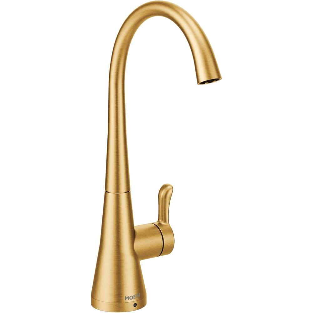 image:imageMoen S5520BG Sip Transitional Cold Water Kitchen Beverage Faucet Optional Filtration System Available Sold Separately Brushed Gold