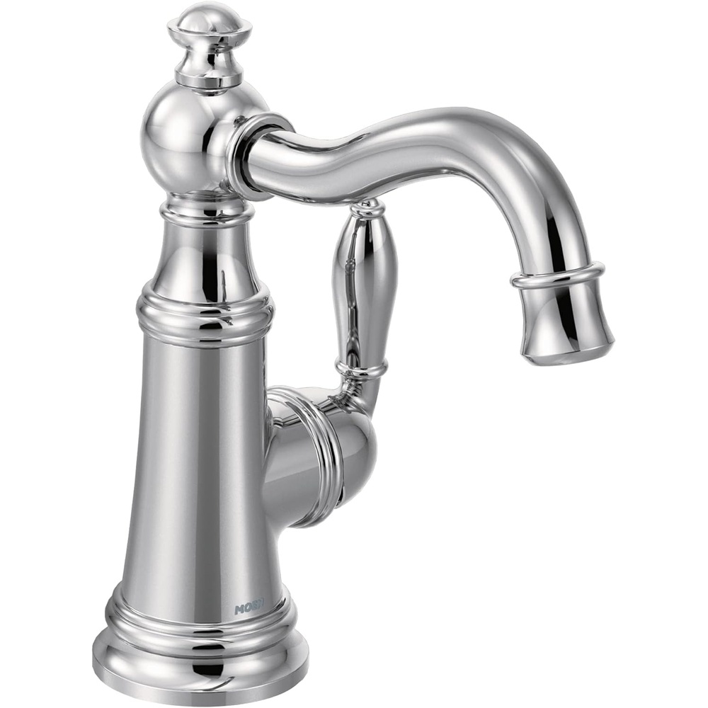 image:imageMoen S62101BL Weymouth Single Handle Traditional Bar Faucet Matte BlackChrome