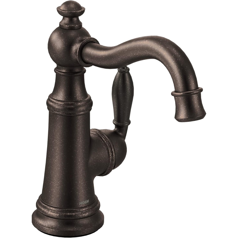 image:imageMoen S62101BL Weymouth Single Handle Traditional Bar Faucet Matte BlackOil Rubbed Bronze