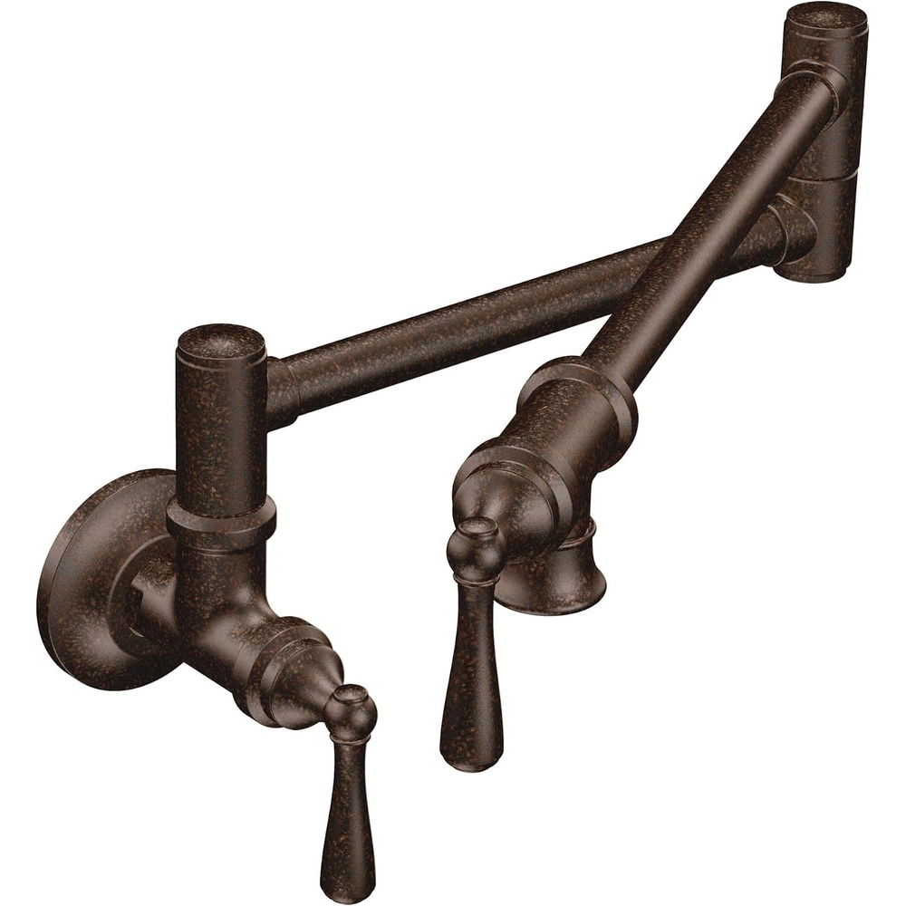 image:imageMoen S664 Traditional Wall Mount Swing Arm Folding Pot Filler Kitchen Faucet ChromeOil Rubbed Bronze