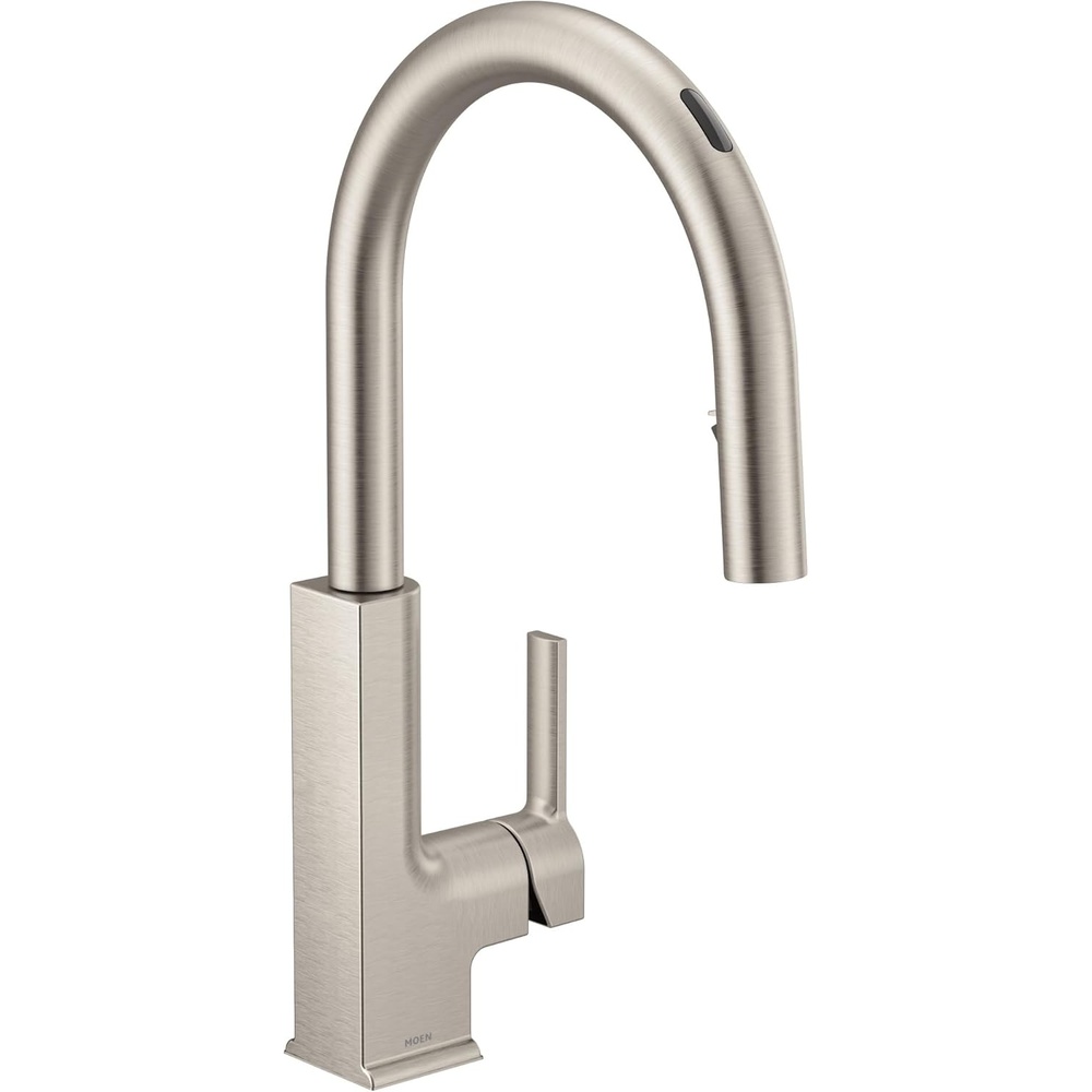 image:imageMoen S72308EVBG STO Smart Touchless Pull Down Sprayer Kitchen Faucet with Voice Control and Power Boost Brushed GoldSpot Resist Stainless