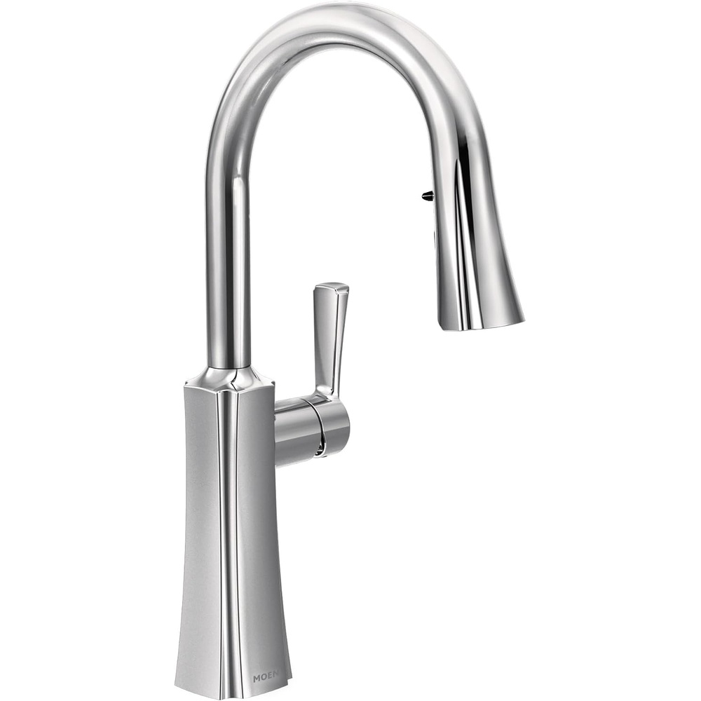 image:imageMoen S72608SRS Etch OneHandle High Arc Pulldown Kitchen Faucet with Power Clean ChromeChrome