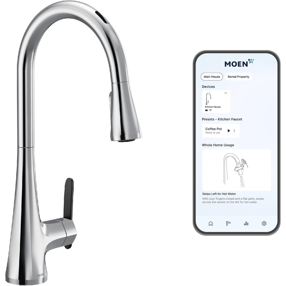 image:imageMoen Sinema Matte Black 3in1 Water Filtration OneHandle Pulldown Kitchen Faucet FS7235BL with Moen F9800 Advanced Carbon Water Filtration SystemChrome