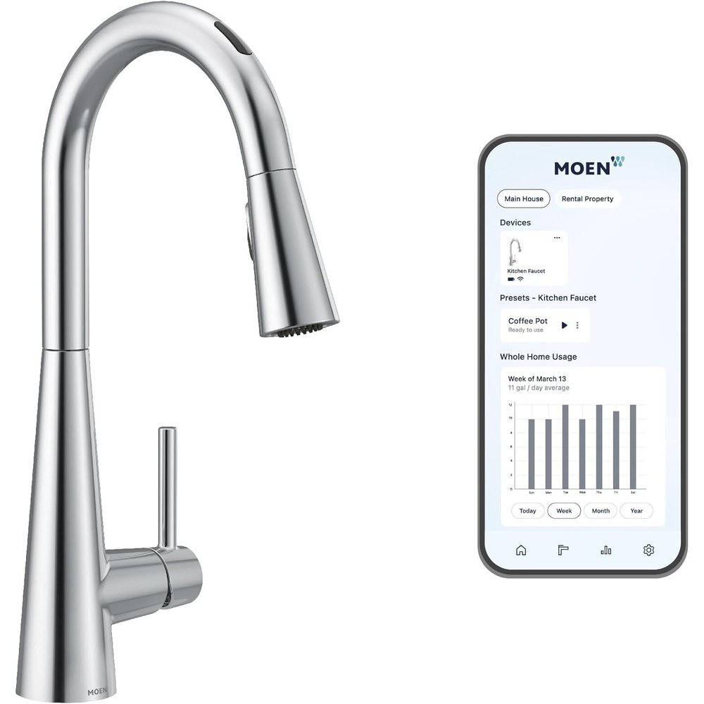 image:imageMoen Sleek Oil Rubbed Bronze OneHandle High Arc Kitchen Faucet with Pulldown Sprayer Featuring Power Boost for a Faster Clean 7864ORBChrome