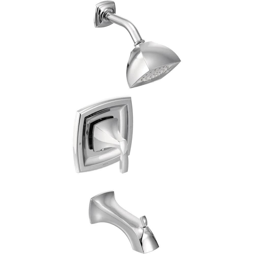 image:imageMoen T2693NL Voss PosiTemp Pressure Balancing Tub and Shower Trim Kit Valve Required Polished NickelChrome