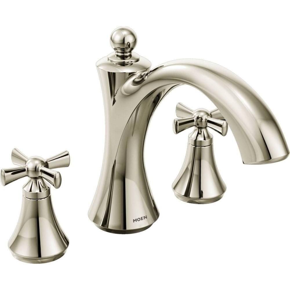 image:imageMoen T657 Wynford TwoHandle Non Diverter Roman Tub Faucet ChromePolished Nickel