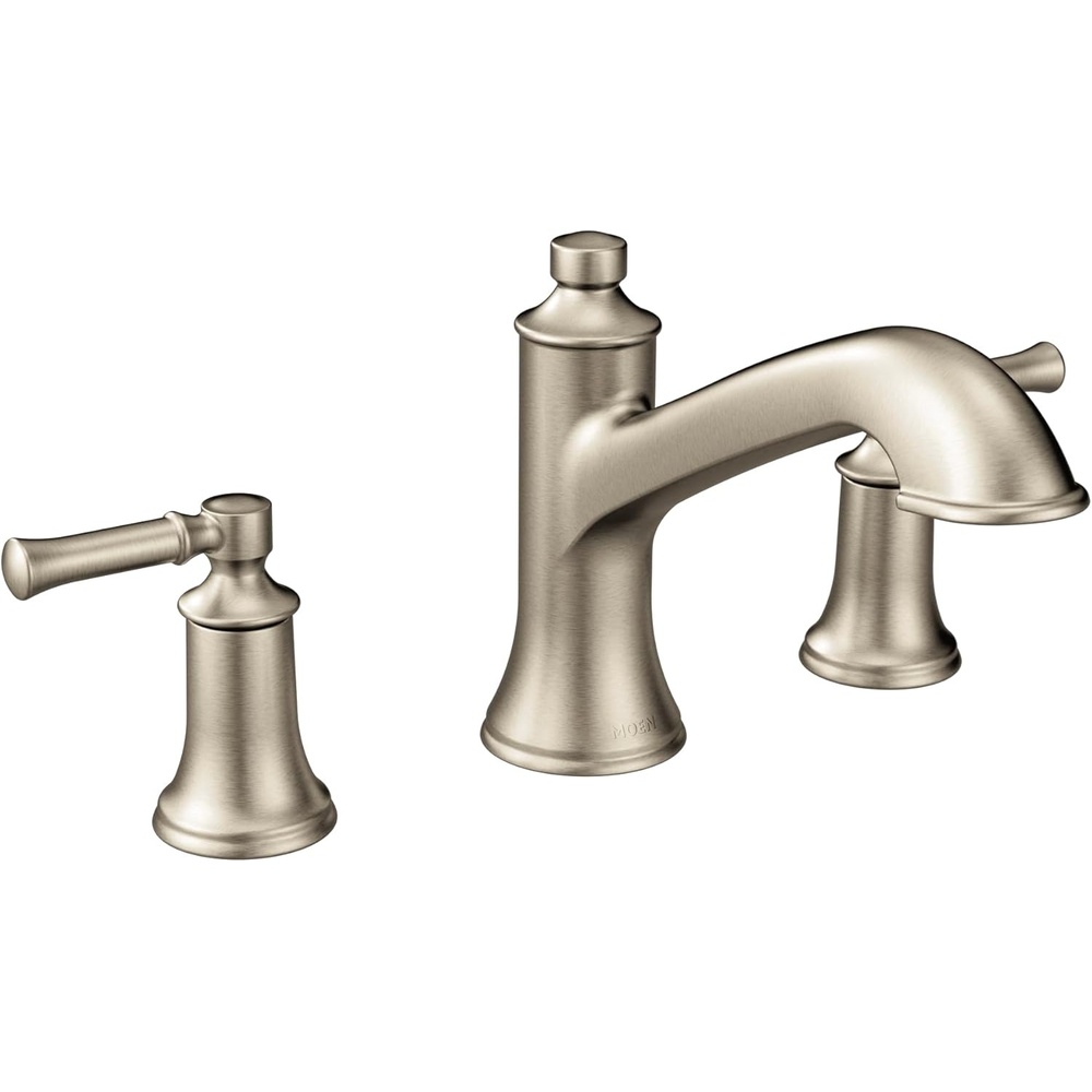 image:imageMoen T683BL Dartmoor TwoHandle high arc Roman tub Faucet Matte BlackBrushed Nickel