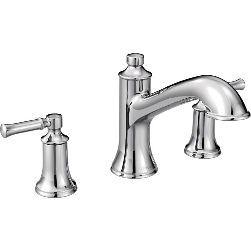 image:imageMoen T683BL Dartmoor TwoHandle high arc Roman tub Faucet Matte BlackChrome