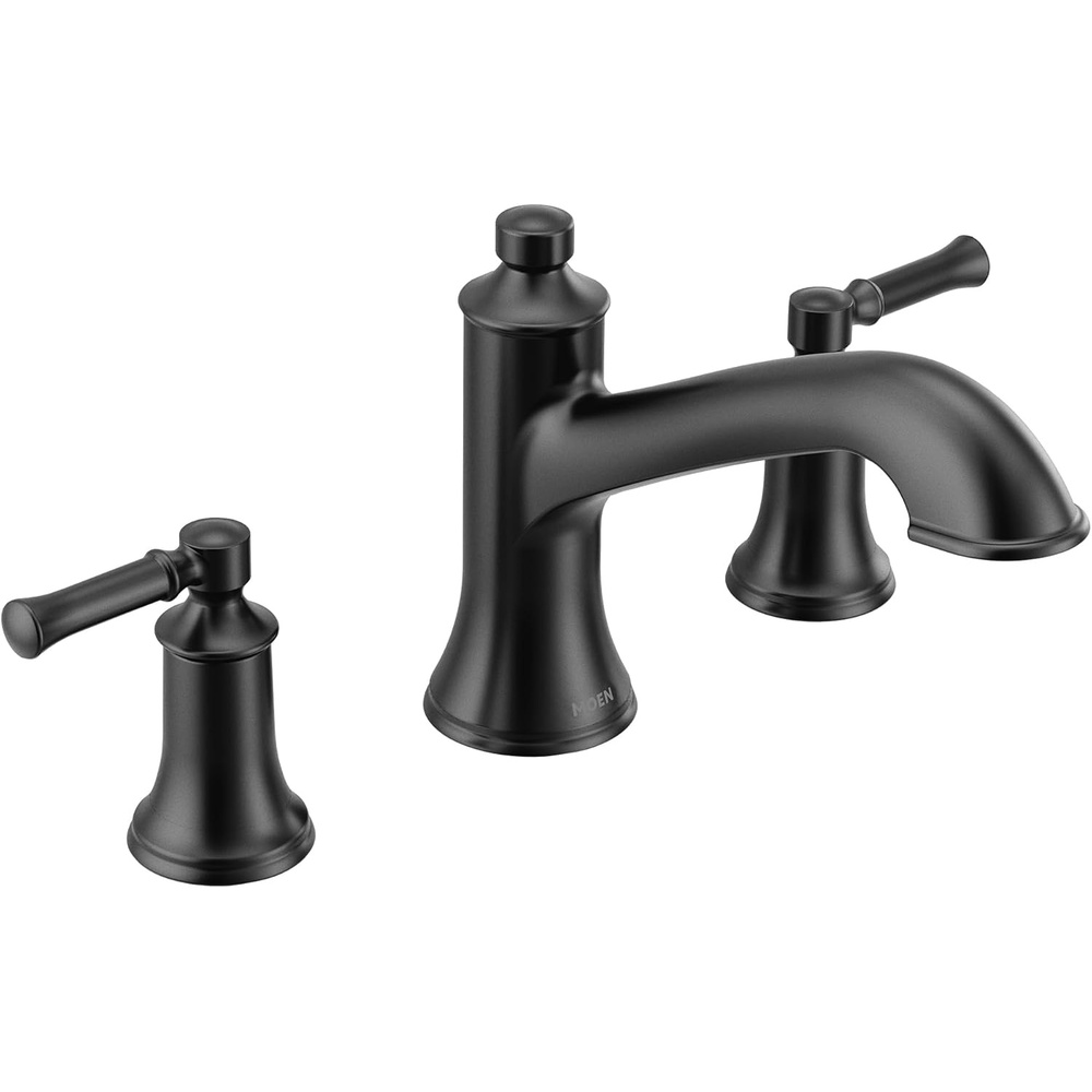 image:imageMoen T683BL Dartmoor TwoHandle high arc Roman tub Faucet Matte BlackMatte Black