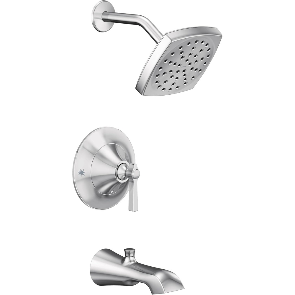 image:imageMoen TS2913 Flara PosiTemp Pressure Balancing Tub and Shower Trim Kit Valve Required ChromeChrome