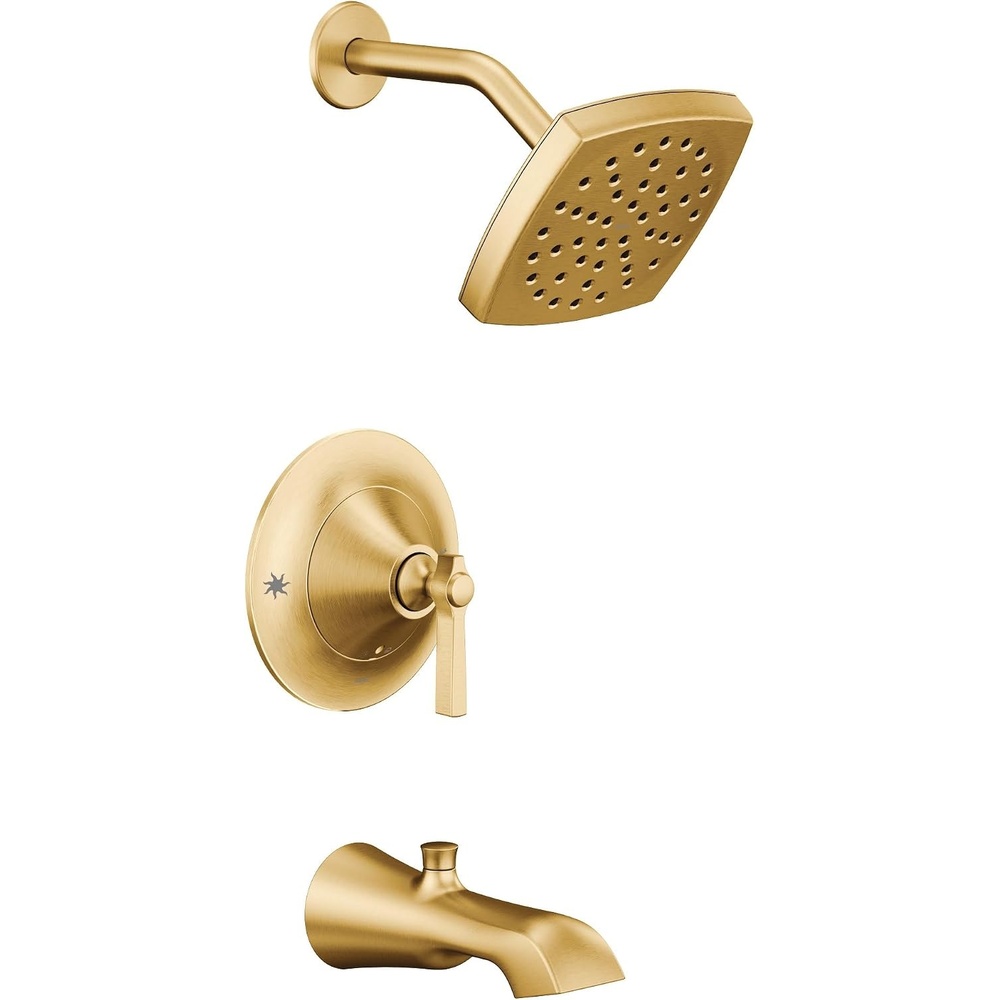 image:imageMoen TS2913EPBG Flara PosiTemp Pressure Balancing EcoPerformance Tub and Shower Trim Kit Valve Required Brushed Gold