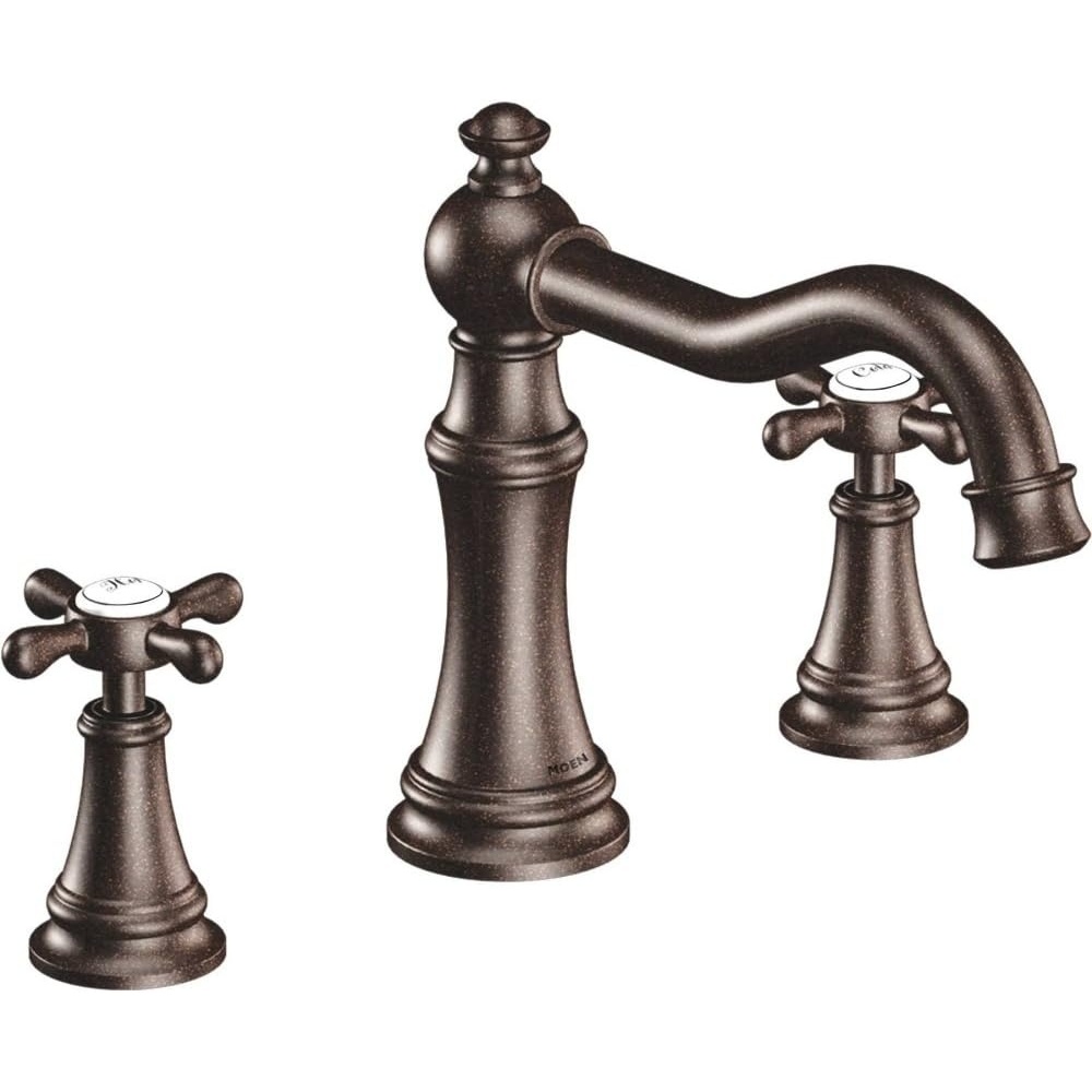 image:imageMoen Ts22101 Weymouth TwoHandle High Arc Roman Tub Faucet Trim only ChromeOil Rubbed Bronze