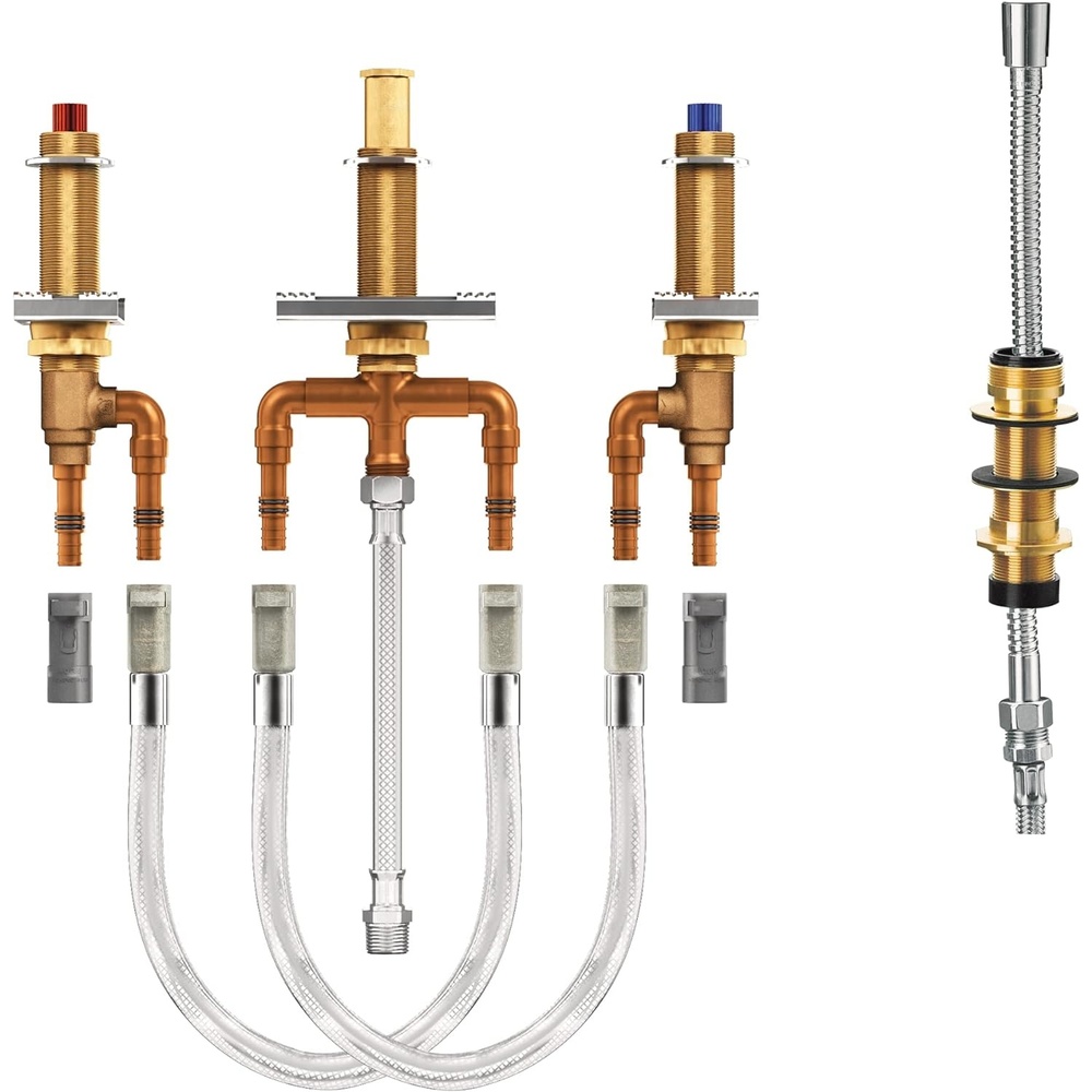 image:imageMoen TwoHandle Roman Tub Faucet Adjustable Valve with Shower Diverter 12Inch CPVC PEX Connection 9793