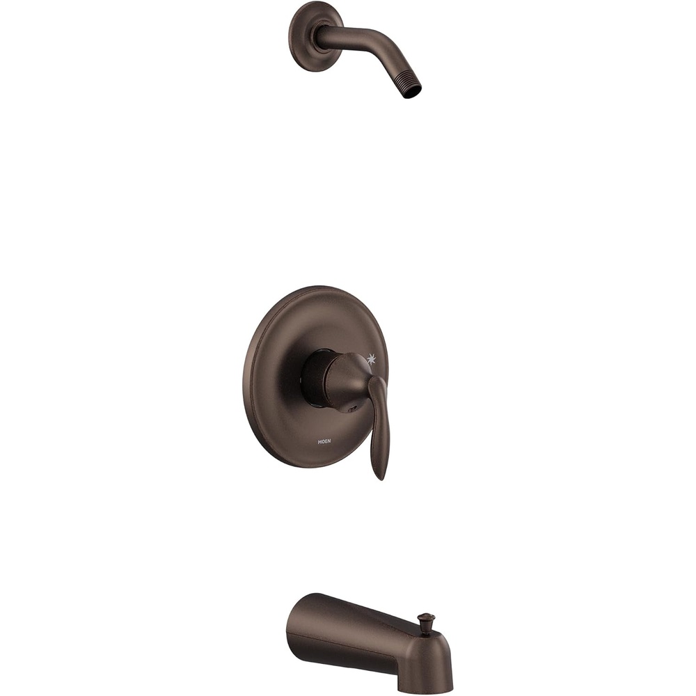 image:imageMoen UT2133NHORB Eva Collection MCORE 3Series 1Handle Tub and Shower Trim Kit Valve Required Oil Rubbed BronzeOil Rubbed Bronze