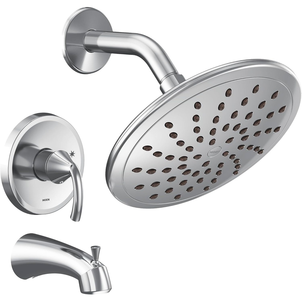 image:imageMoen UT2843EPBN Glyde MCORE 2Series 1Handle Tub and Shower Trim Kit Valve Required Brushed NickelChrome