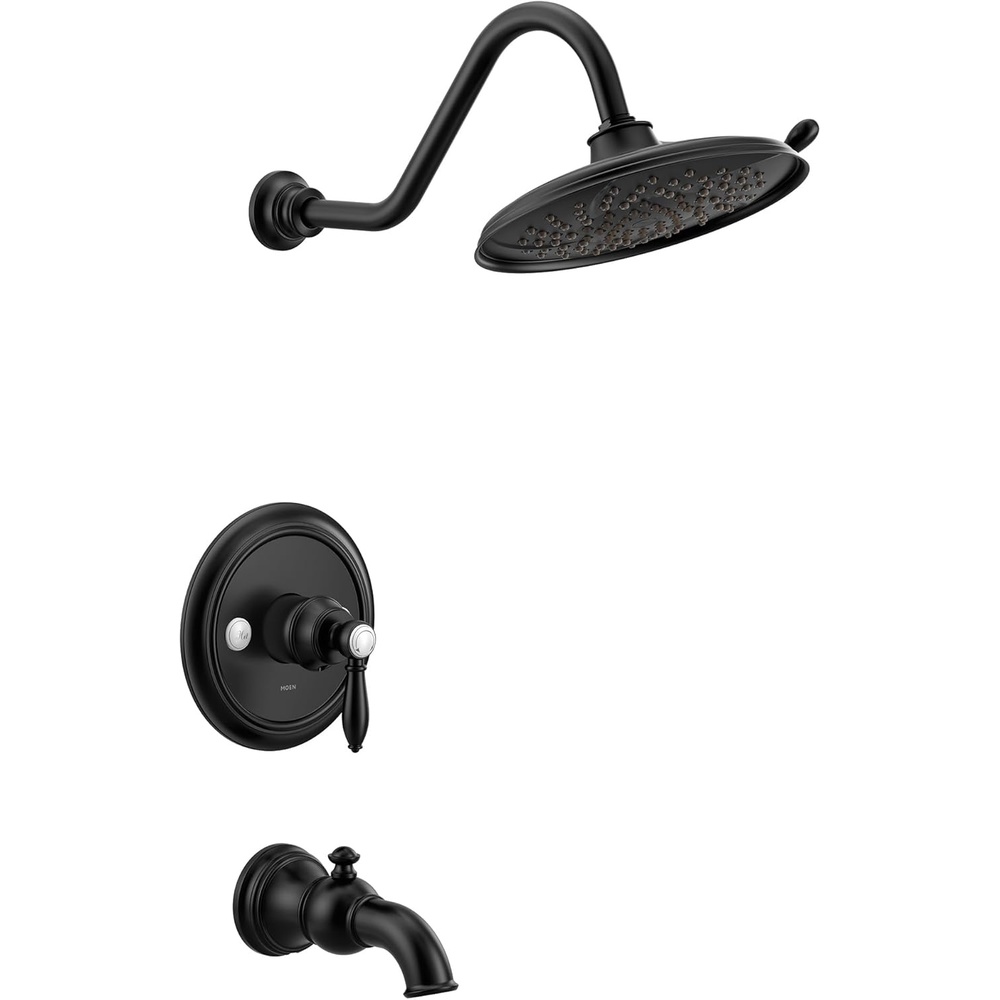 image:imageMoen UTS33103EPNL Weymouth MCORE 3Series 1Handle EcoPerformance Tub and Shower Trim Kit Valve Required Polished NickelMatte Black