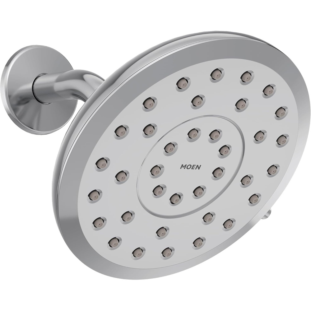 image:imageMoen Verso EcoPerformance Infiniti Dial Round Rain Shower Head 6Inch Diameter Spray Head Matte Black 220R6EPBLChrome