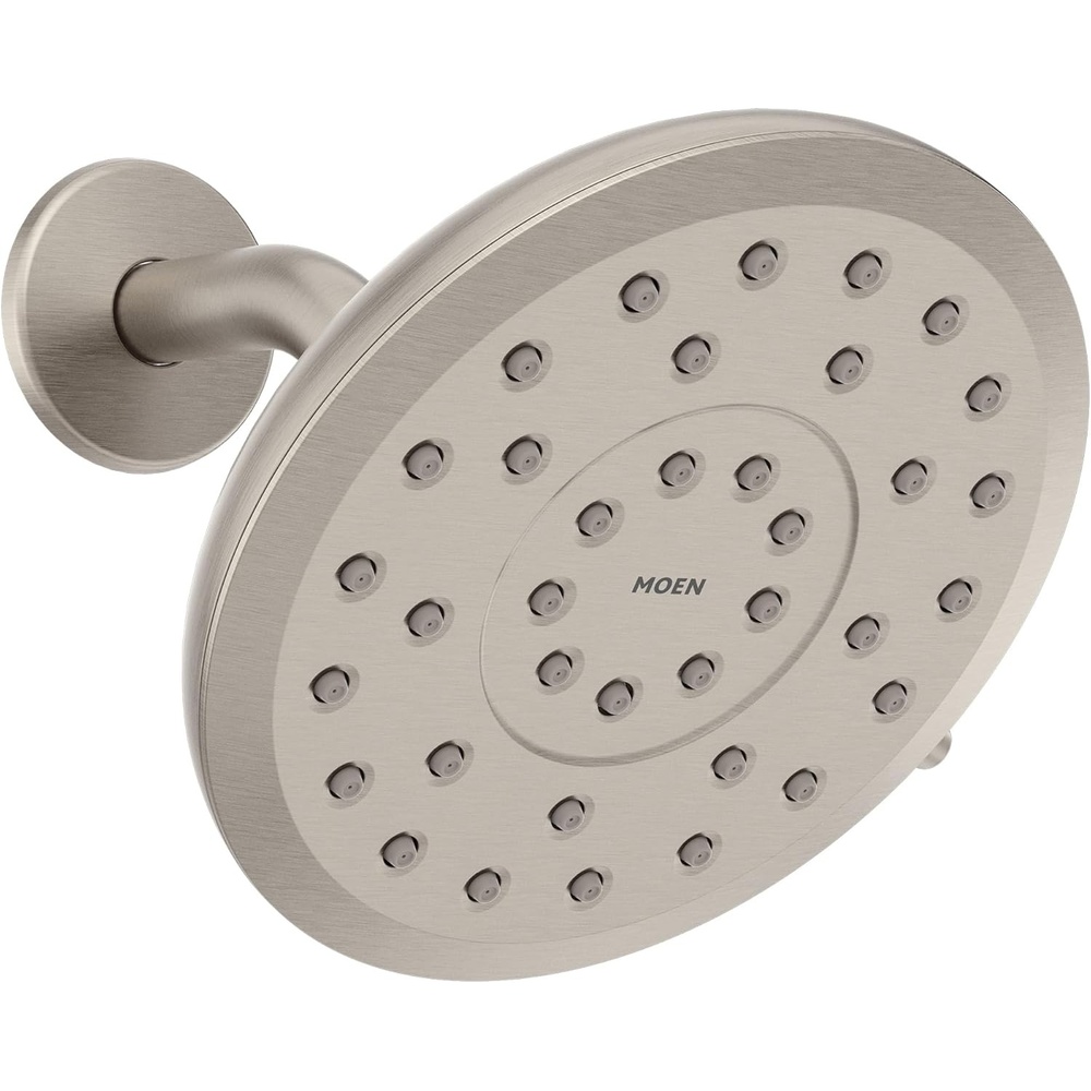 image:imageMoen Verso EcoPerformance Infiniti Dial Round Rain Shower Head 6Inch Diameter Spray Head Matte Black 220R6EPBLSpot Resist Nickel