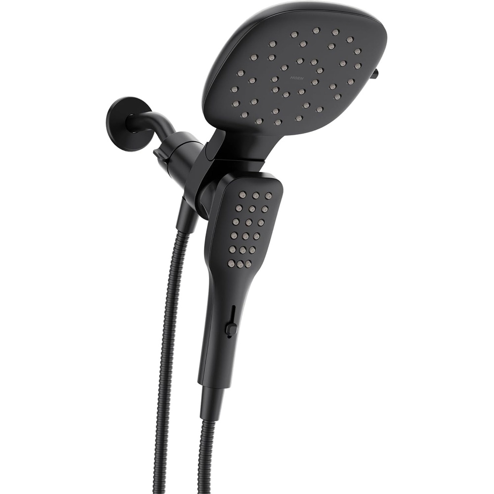 image:imageMoen Verso EcoPerformance Infiniti Dial Square Rain Shower Head with Detachable Hand Shower Combo 7Inch Spray Head Matte Black 220C5EPBLMatte Black