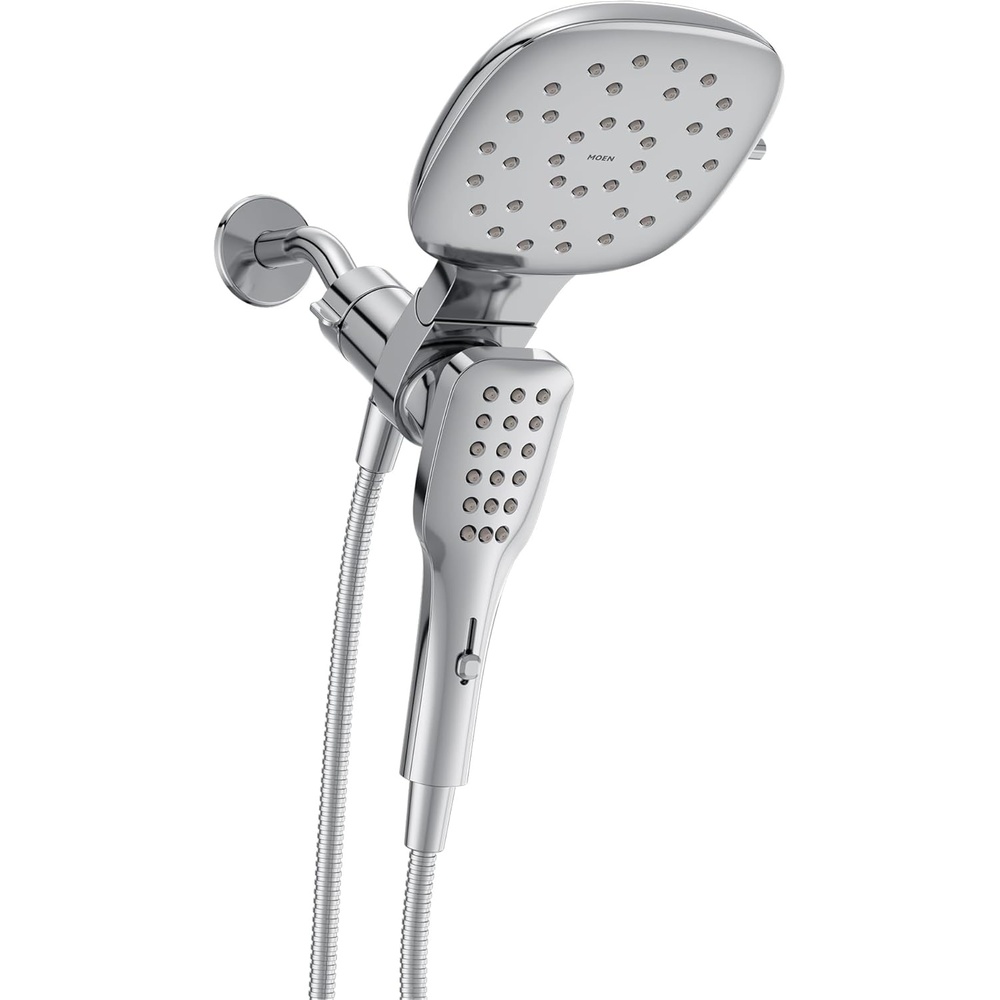 image:imageMoen Verso EcoPerformance Infiniti Dial Square Standard Shower Head With Detachable Hand Shower Combo 7Inch Spray Head Spot Resist Nickel 220C4EPSRNChrome