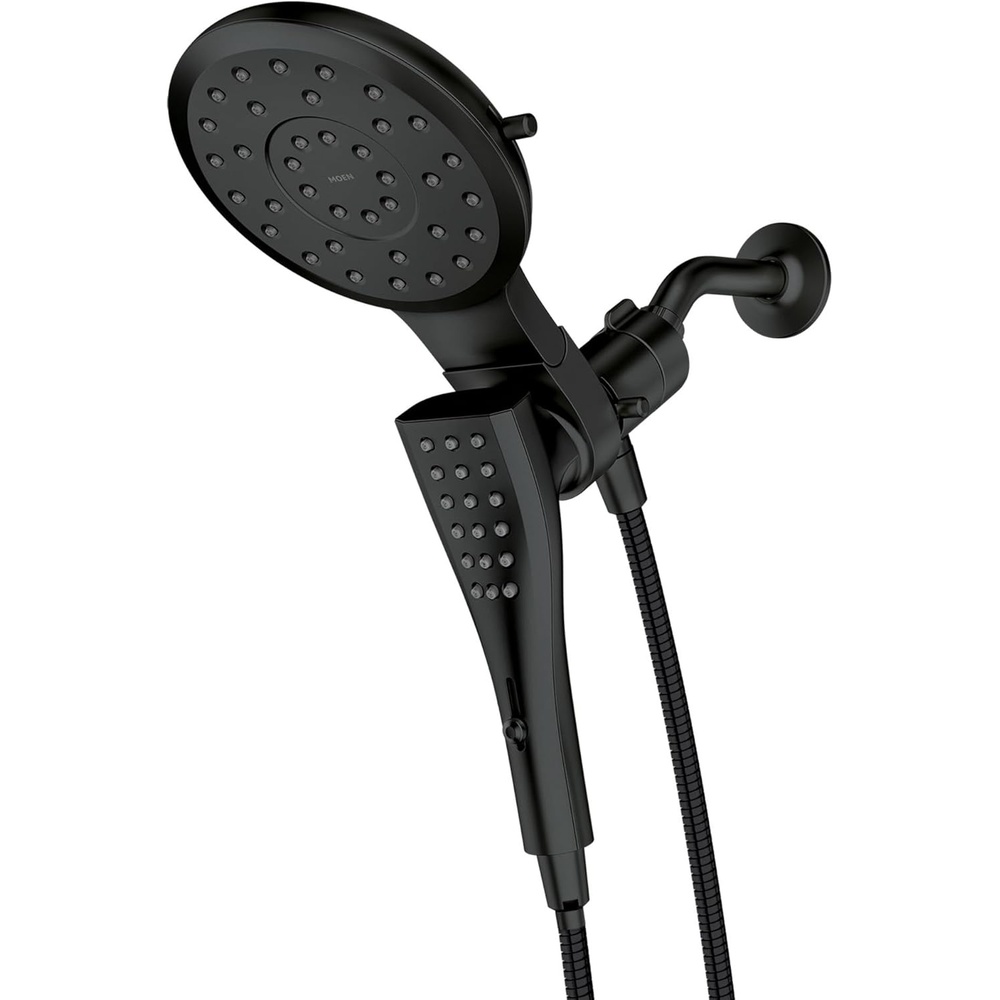 image:imageMoen Verso Round Rain Showerhead and Handshower Combination with Infiniti Dial and Magnetix Docking 60 Hose Matte Black 220C2EPBLMatte Black
