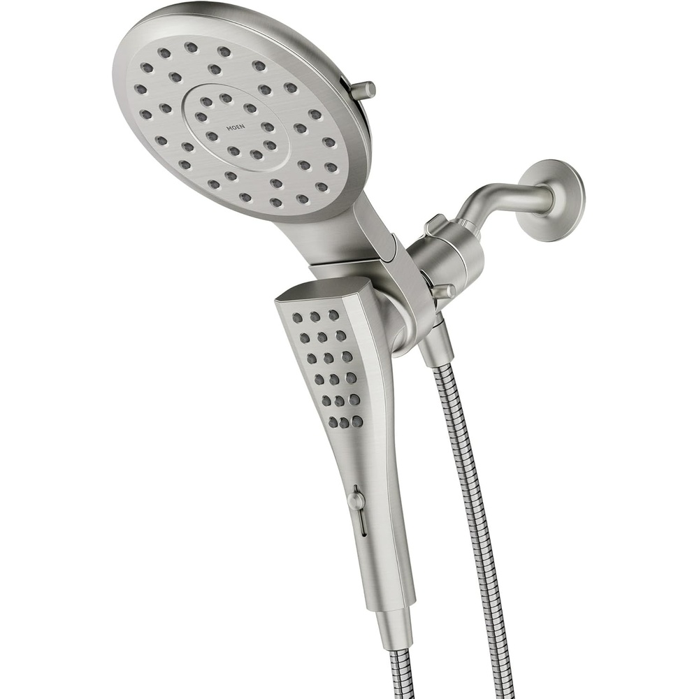 image:imageMoen Verso Spot Resist Nickel Round Rain Shower Head and Detachable Handshower Combination with Magnetix Docking System and 60inch Metal Hose 220C2SRNChrome