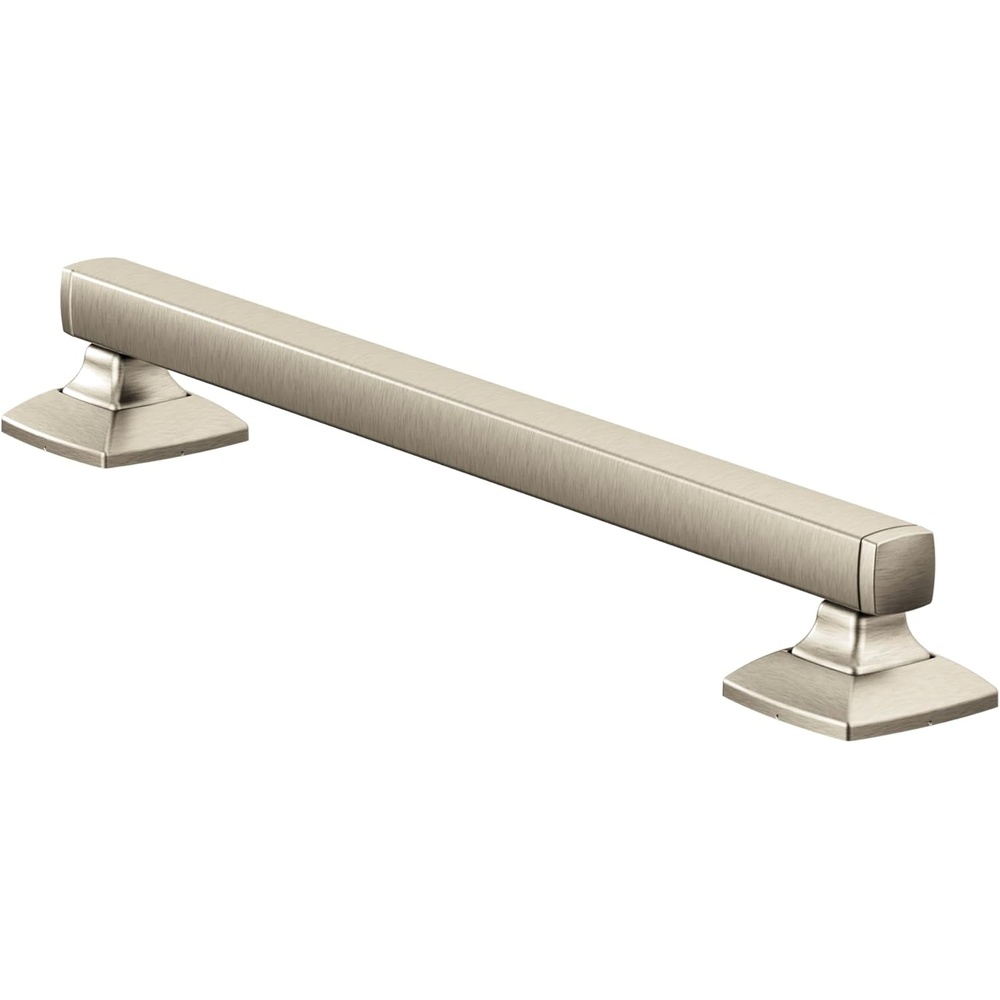 image:imageMoen YG5112BN Bathroom Safety 12Inch Stainless Steel Transitional Bathroom Grab Bar Brushed Nickel  Secure support grip corrosionresistant stainless steel 12 compact length concealed mount design ADA compliant